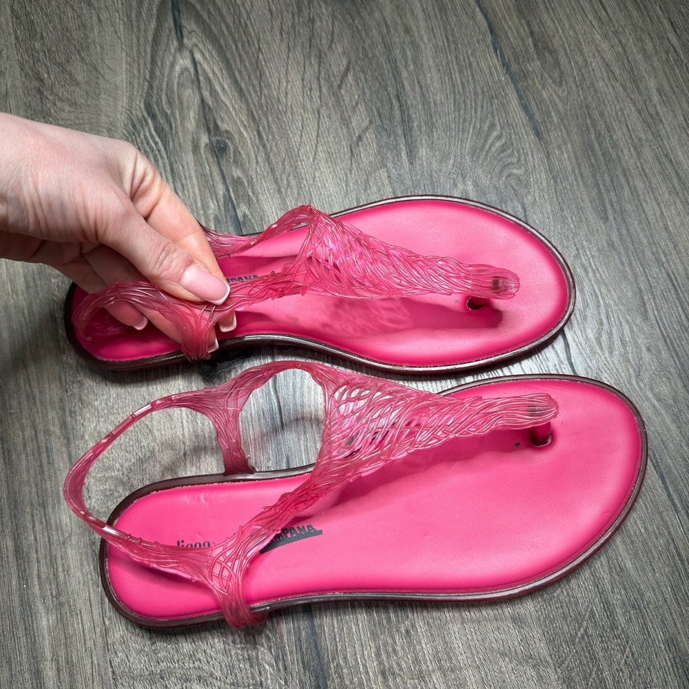 Melissa Pink Jelly Weave T-Strap Sandals